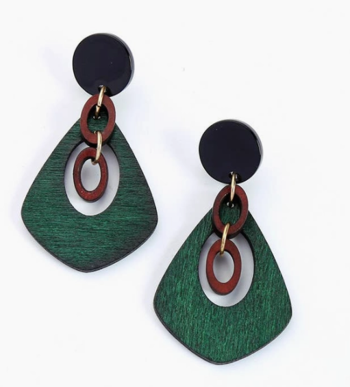 Bohemia Geometric Wood Earrings