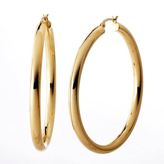 1.75" Gold High Polish Hoop Earrings